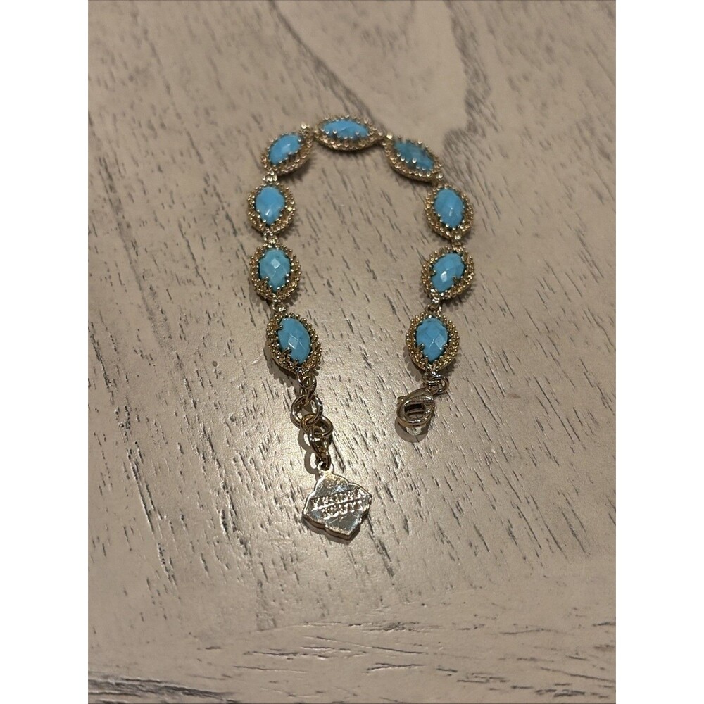 Kendra Scott Jana Teal Gold Bracelet  8”L
